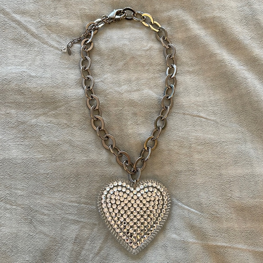 Vintage Tarina Tarantino Swarovski Crystal Heart Necklace